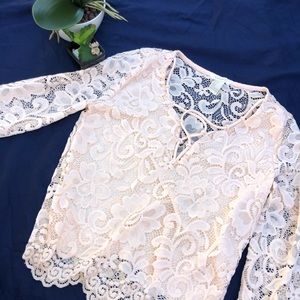 Light pink lace long sleeve